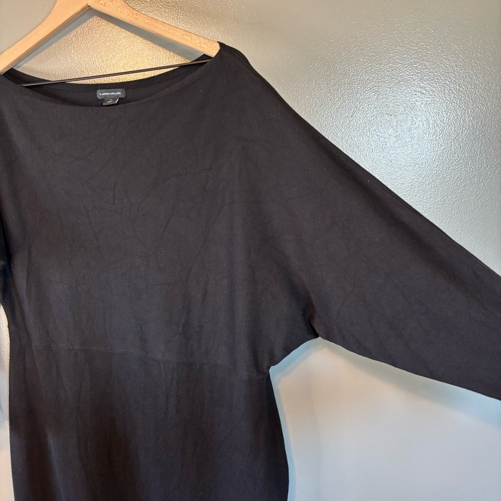 Karen Millen XL Asymmetrical Off Shoulder Knit Midi Dress Black - Picture 5 of 8